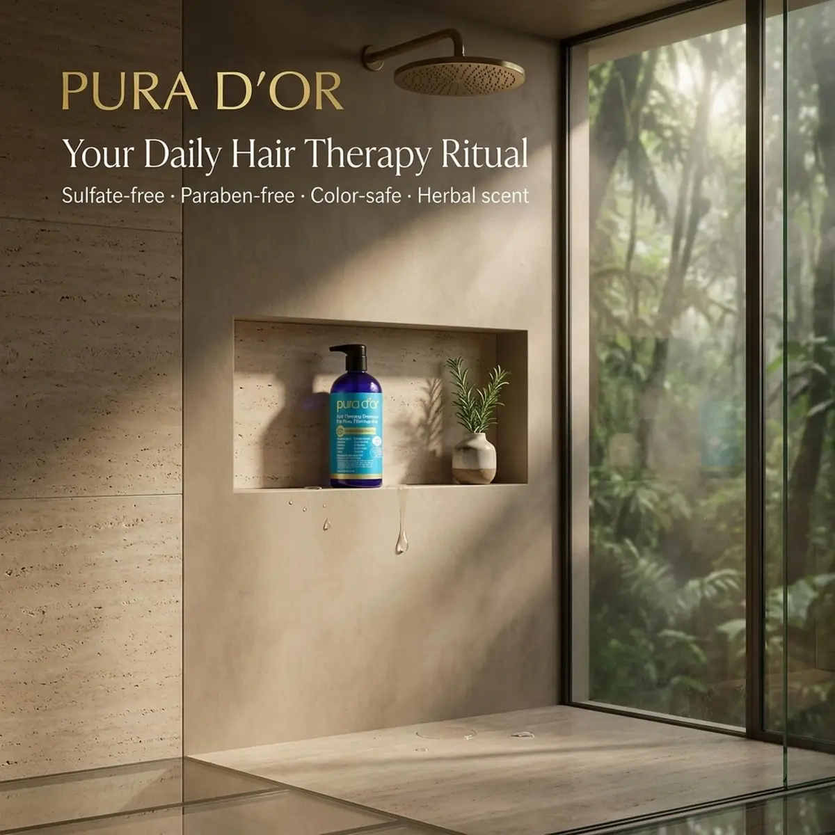 PURA D'OR Hair Thinning Therapy Biotin Shampoo Original Scent 473ml (16 Fl Oz) | Clinically Tested for Thicker Hair - view 6