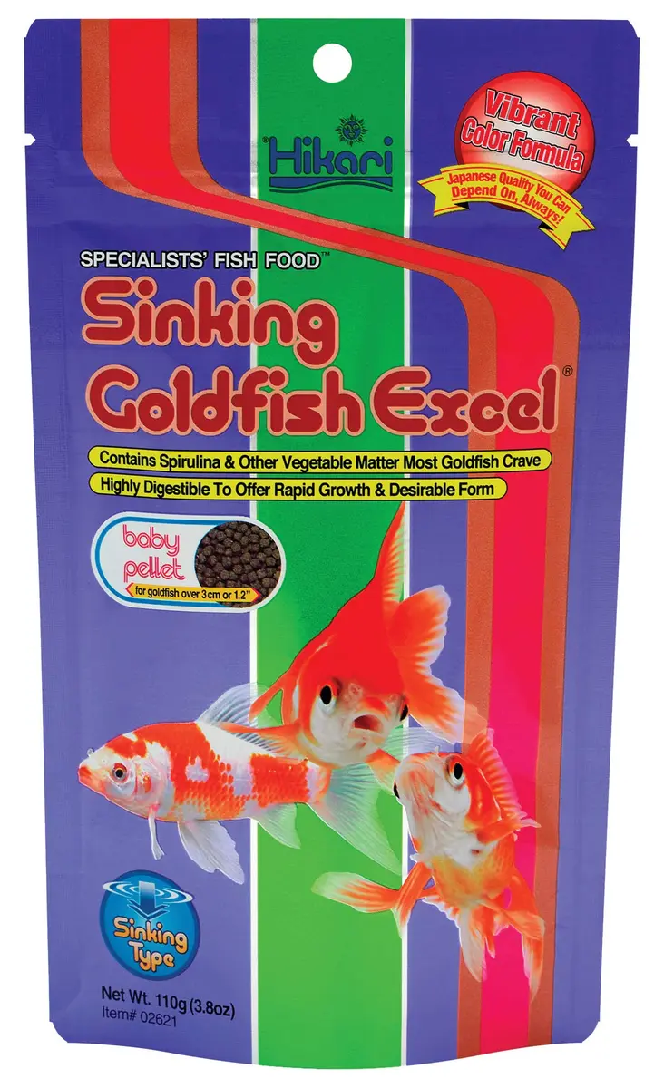 Hikari Sinking Goldfish Excel Fish Food 3.8 oz. (110g) | Supports Color & Growth - main product image