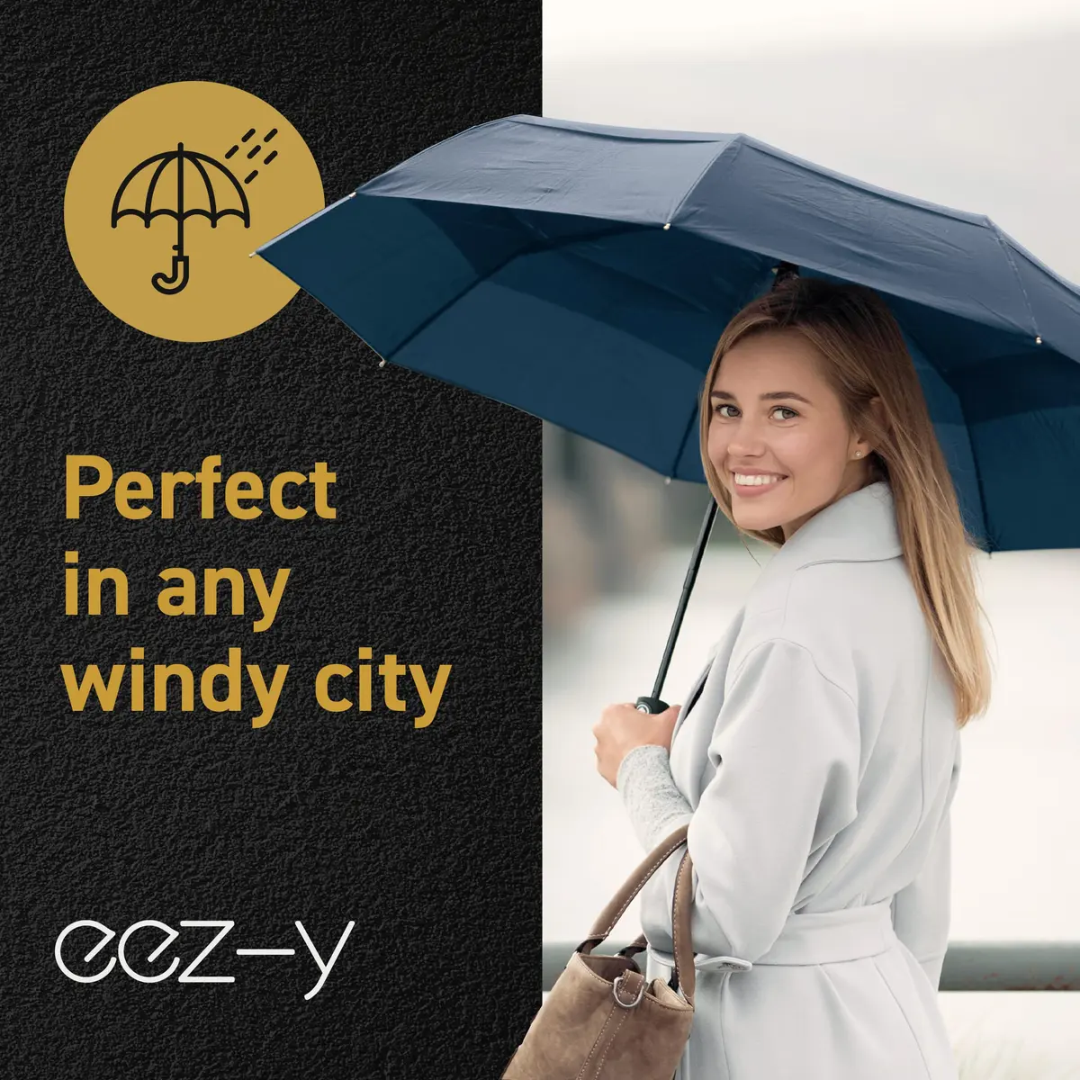 EEZ-Y Windproof Travel Umbrella Auto Open Close 42" | Compact & Wind Resistant - view 9