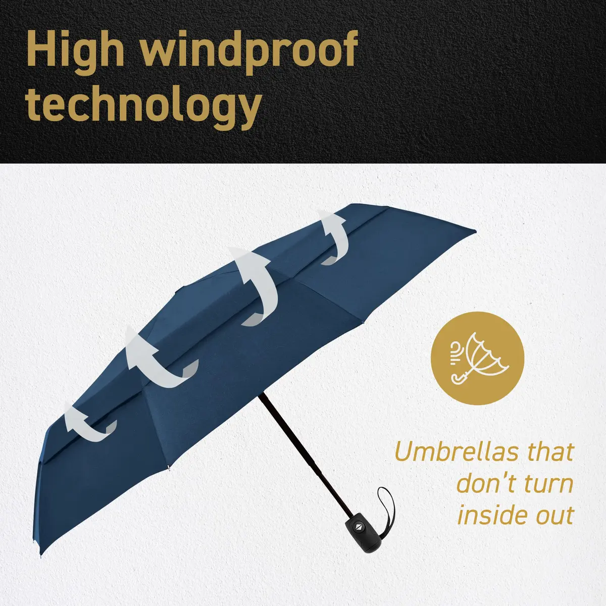 EEZ-Y Windproof Travel Umbrella Auto Open Close 42" | Compact & Wind Resistant - view 3