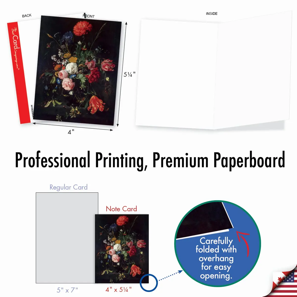 The Best Card Company 10 Mini Blank Floral Notecards | Assorted All Occasions, 4" x 5" - view 6