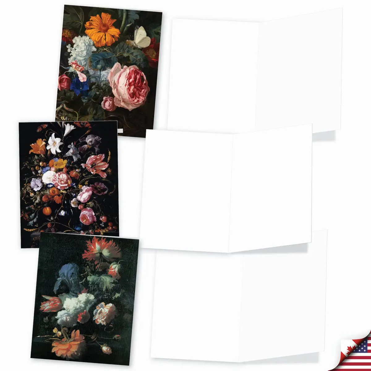 The Best Card Company 10 Mini Blank Floral Notecards | Assorted All Occasions, 4" x 5" - view 3