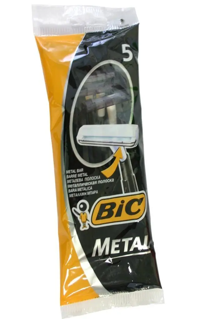 Bic Metal Disposable Razors for Men, 5 Count | Single Blade Precision Shave - main product image