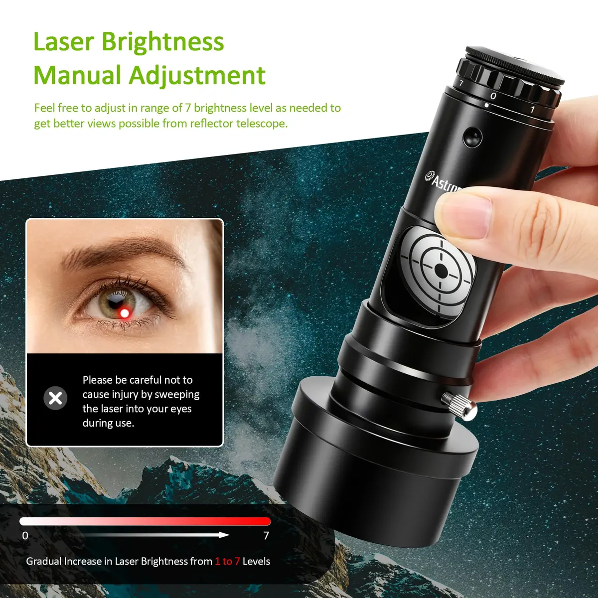 Astromania Laser Collimator for Telescope 1.25/2" | Precise Newtonian Alignment Tool - view 2