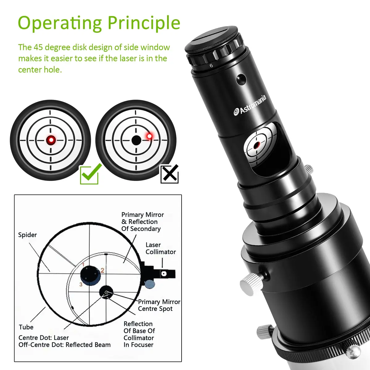 Astromania Laser Collimator for Telescope 1.25/2" | Precise Newtonian Alignment Tool - view 3