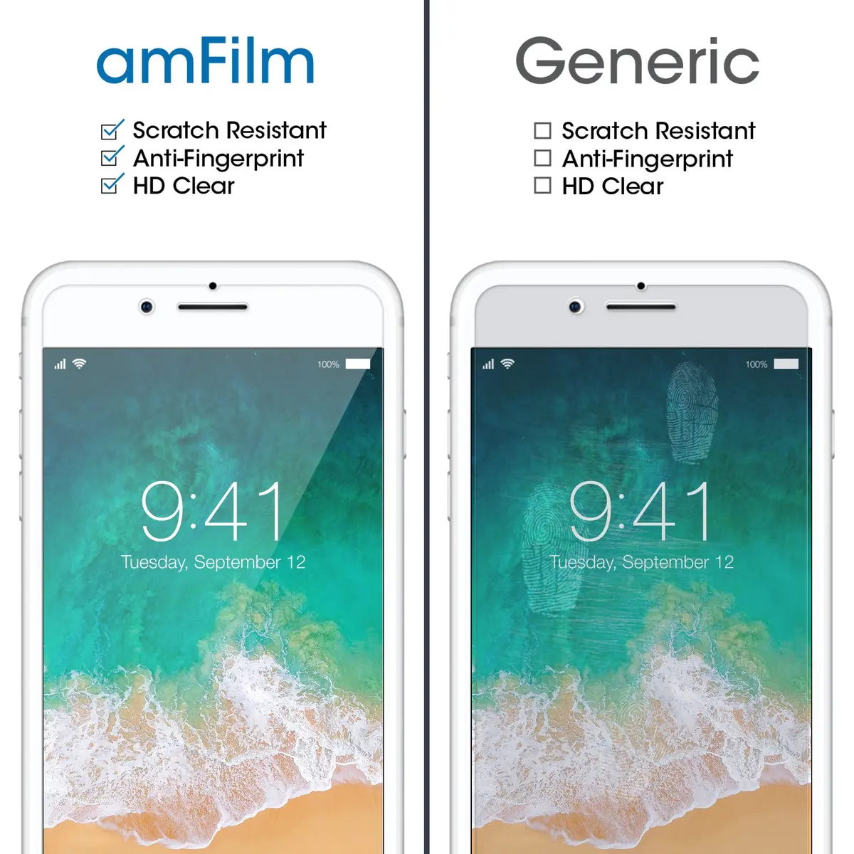 amFilm Essential Screen Protector for iPhone SE 3/2 iPhone 8/7/ 6S/6 4.7" | HD Clear, 9H Scratch Resistance - view 4