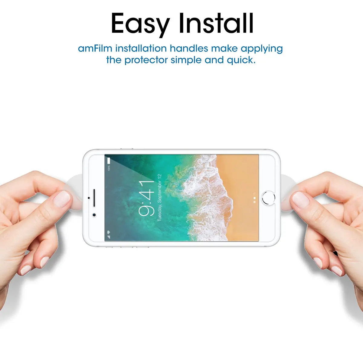 amFilm Essential Screen Protector for iPhone SE 3/2 iPhone 8/7/ 6S/6 4.7" | HD Clear, 9H Scratch Resistance - view 3