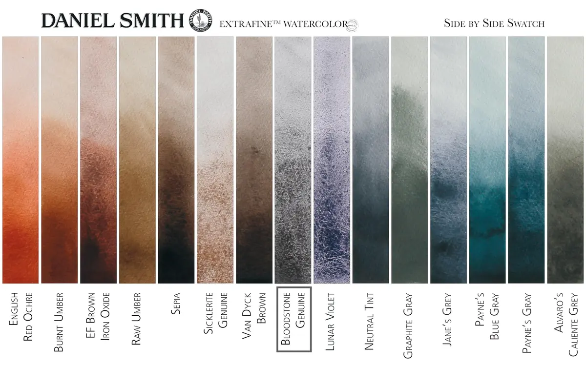 Daniel Smith Extra Fine Watercolor Paint, 5ml Tube, Bloodstone Genuine, 0.17 Fl Oz | Unique mineral pigment, lightfast, granulating watercolor for artists - view 3