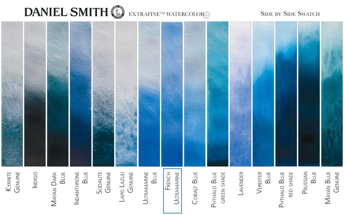 Daniel Smith Extra Fine Watercolor Paint 5ml Tube French Ultramarine | Lightfast, Granulating, Unique Colors - view 3