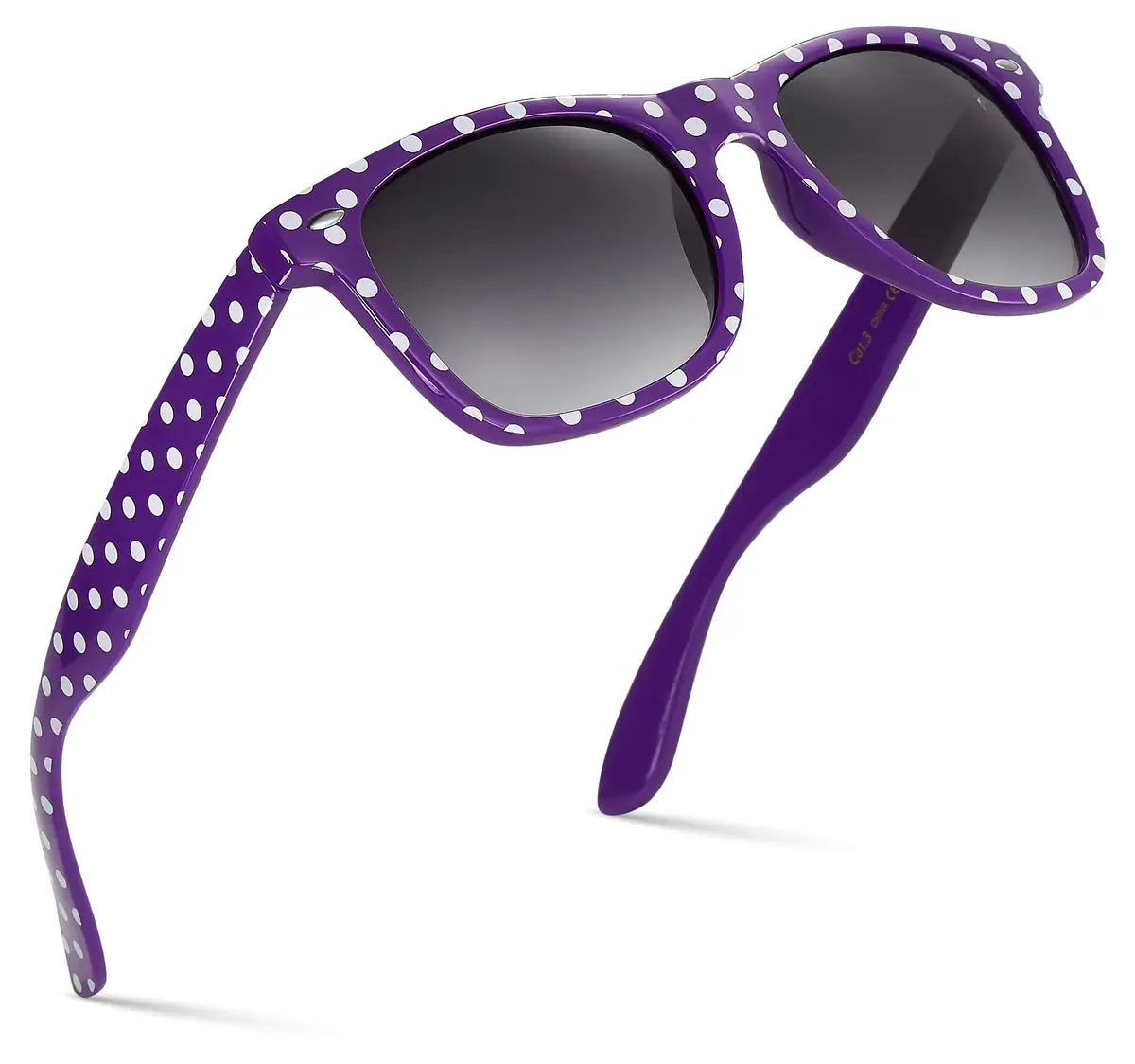 Retro Rewind Trendy Polka Dot Sunglasses for Women UV400 Protection | Vintage Style, Gradient Smoke Lenses - main product image