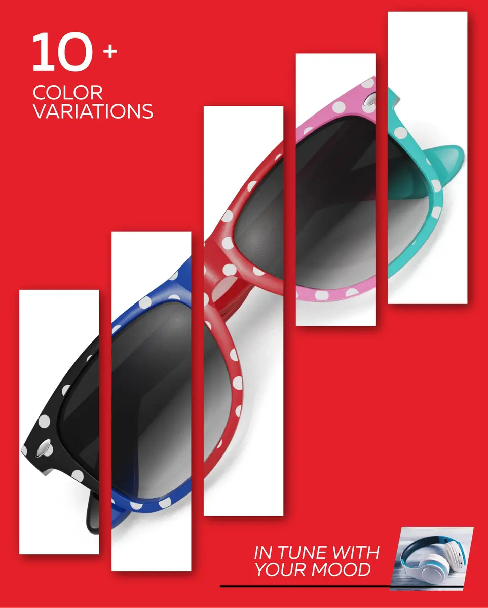 Retro Rewind Trendy Polka Dot Sunglasses for Women UV400 Protection | Vintage Style, Gradient Smoke Lenses - view 6