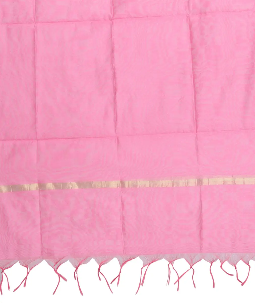 DUPATTA BAZAAR Baby Pink Silk Dupatta | Elegant Traditional Accessory for Women - view 3