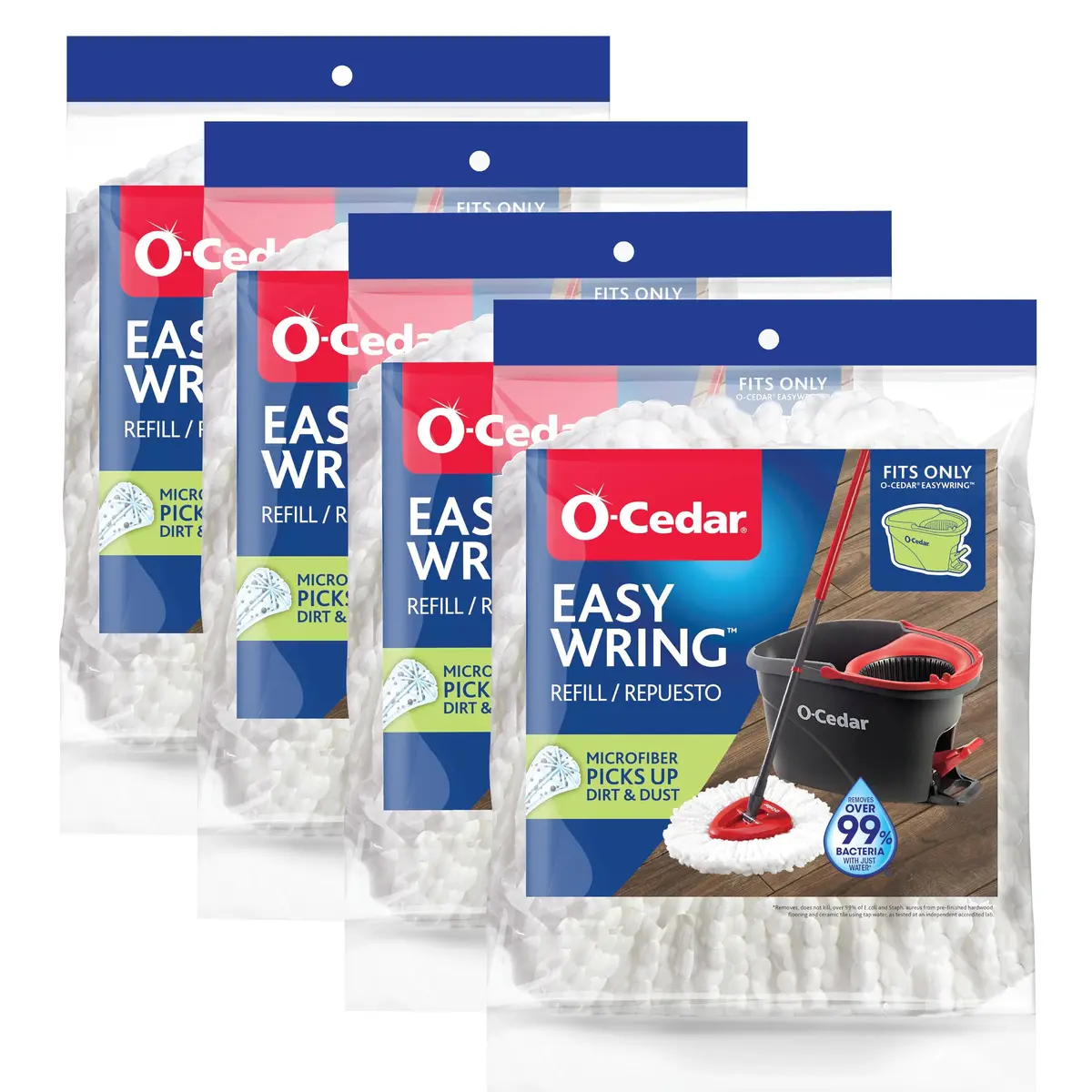 O-Cedar EasyWring Spin Mop Microfiber Refill (Pack of 4) - main product image
