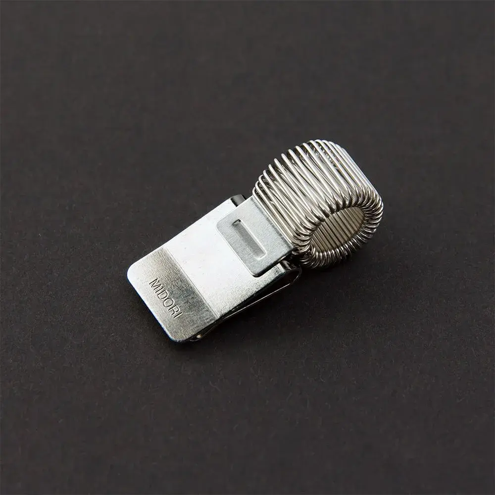 Midori Silver Clip Porta Pen Holder | 7 cm (2.76 inches) Diameter - view 2