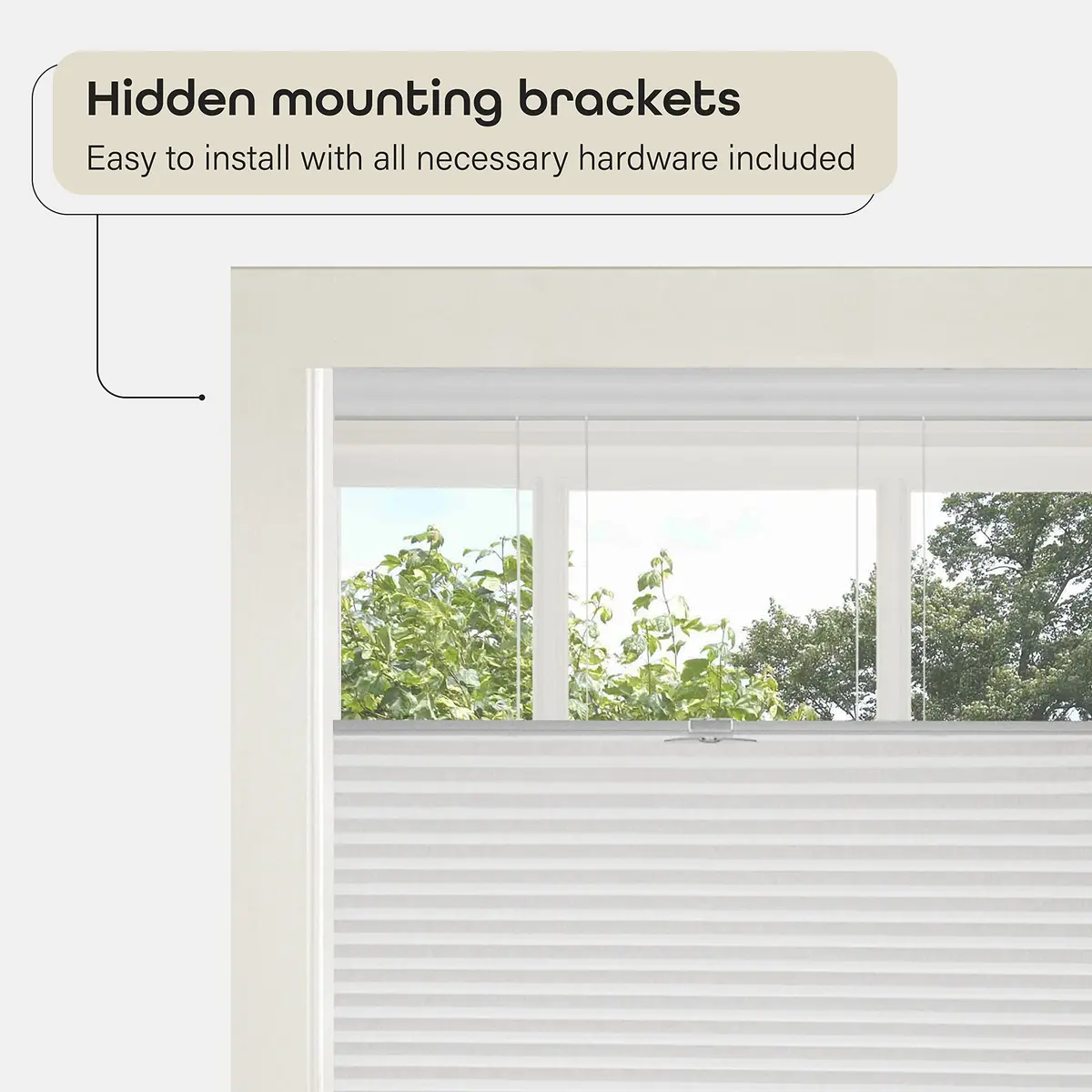 ACHIM Cordless Cellular Pleated Shades 35 in x 64 in | Light Filtering, White - view 3
