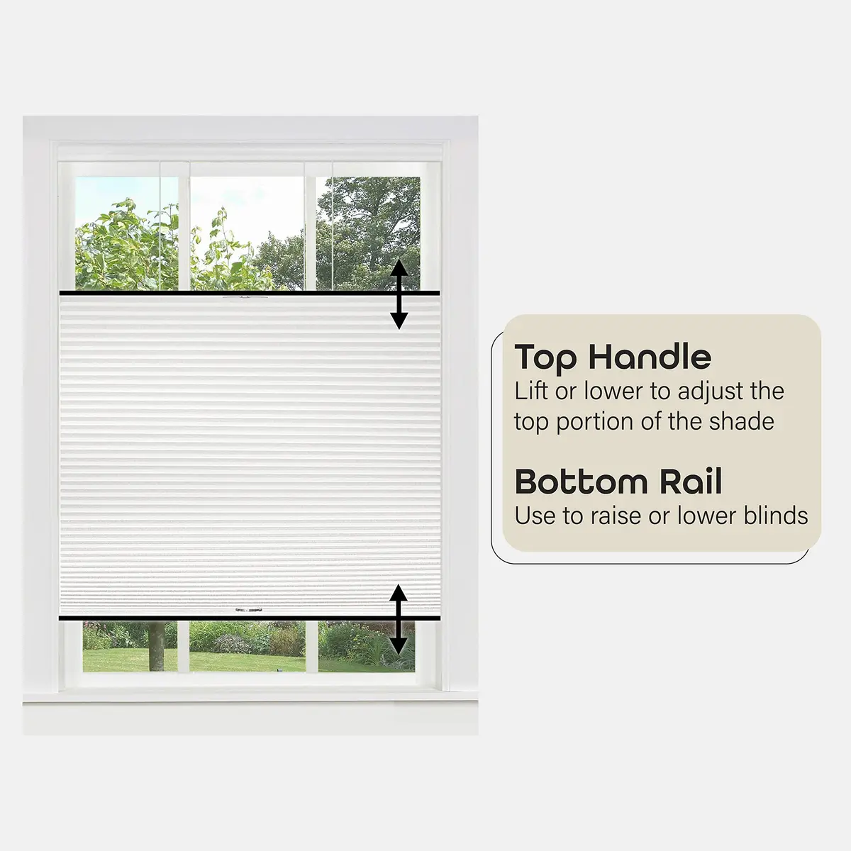 ACHIM Cordless Cellular Pleated Shades 35 in x 64 in | Light Filtering, White - view 4