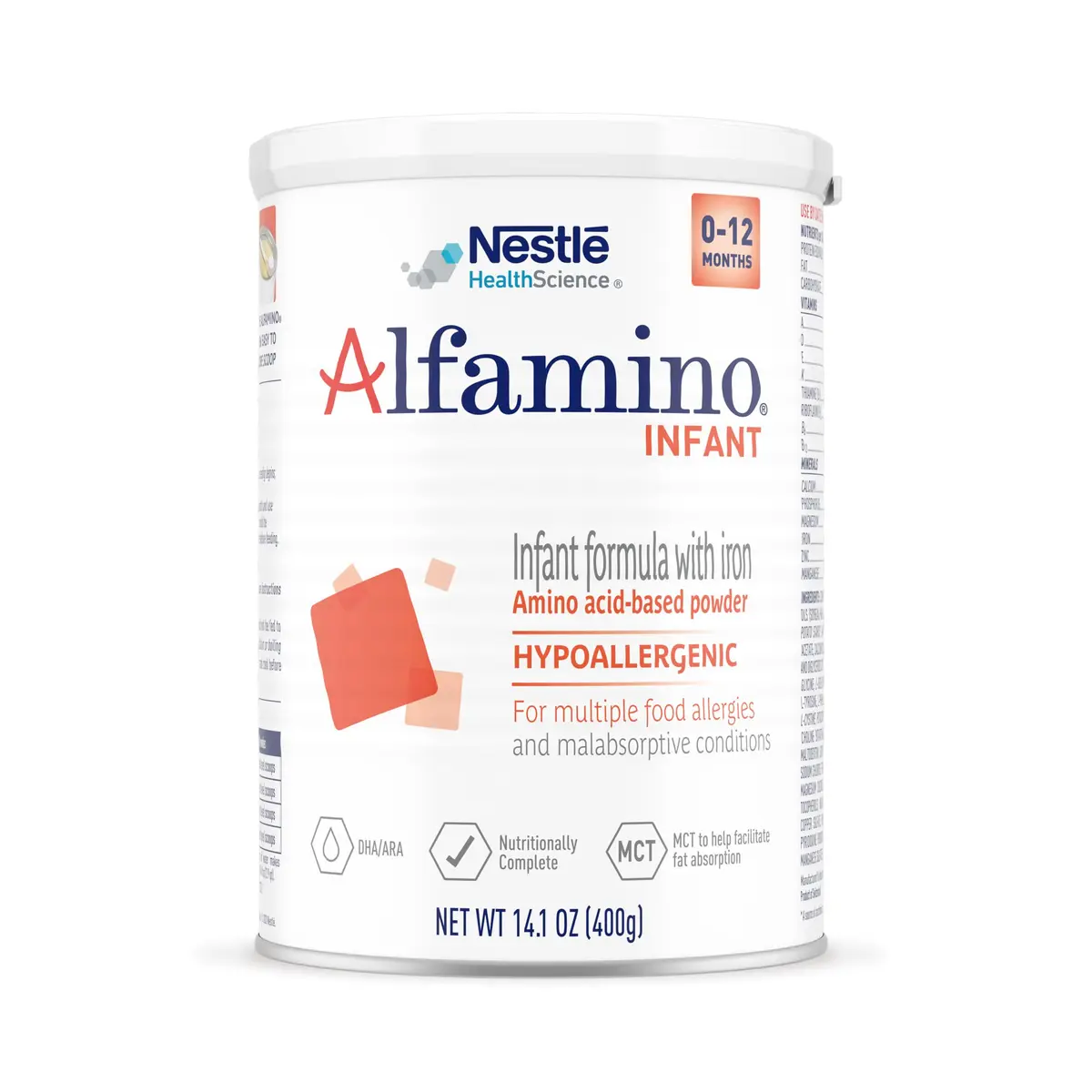 Alfamino Infant Formula, Amino Acid Based, with Iron, 14.1 oz | Hypoallergenic for 0-12 Months, Lactose & Gluten-Free - main product image