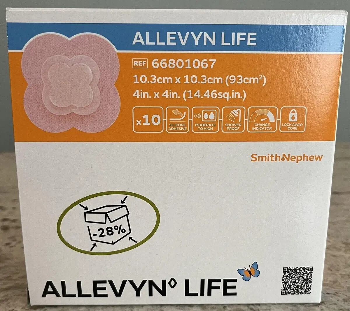 Smith & Nephew ALLEVYN Life Wound Dressing 4" x 4" | Pressure Distribution & Minimal Pain (110 characters) - main product image