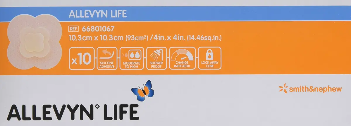 Smith & Nephew ALLEVYN Life Wound Dressing 4" x 4" | Pressure Distribution & Minimal Pain (110 characters) - view 3