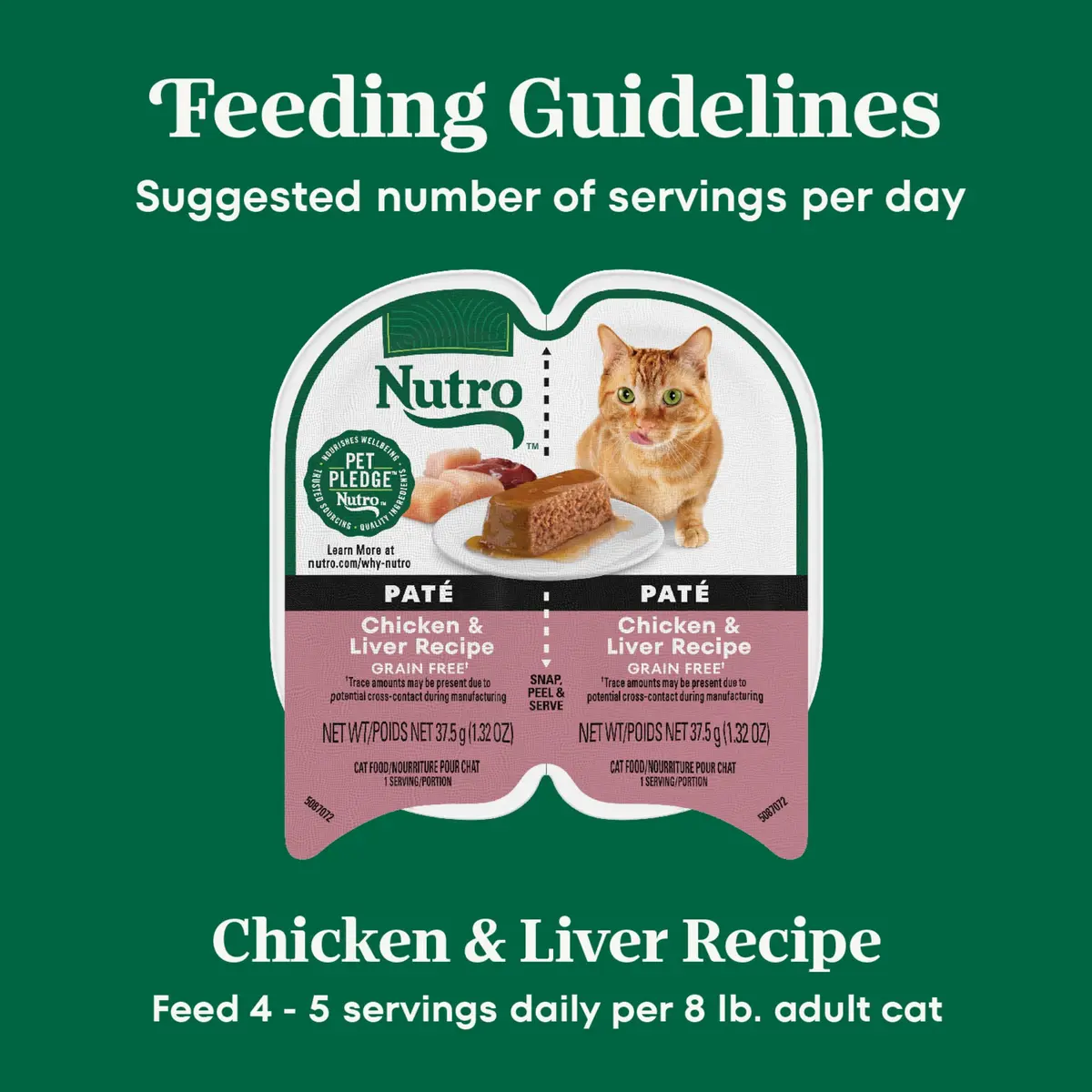 Nutro Perfect Portions Pate Wet Cat Food, Chicken & Liver, 2.6 oz, 24 ct | Grain-Free, Hydrating, Complete Nutrition - view 6