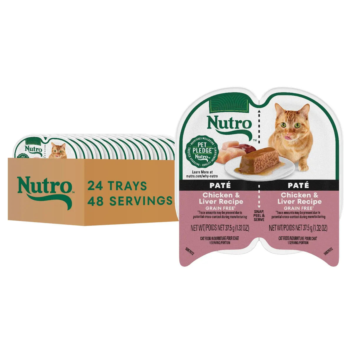 Nutro Perfect Portions Pate Wet Cat Food, Chicken & Liver, 2.6 oz, 24 ct | Grain-Free, Hydrating, Complete Nutrition - main product image