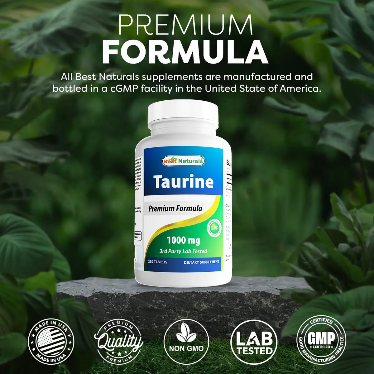 Best Naturals Taurine 1000 mg 250 Tablets | Supports Eye & Heart Health, Pre-Workout - view 5