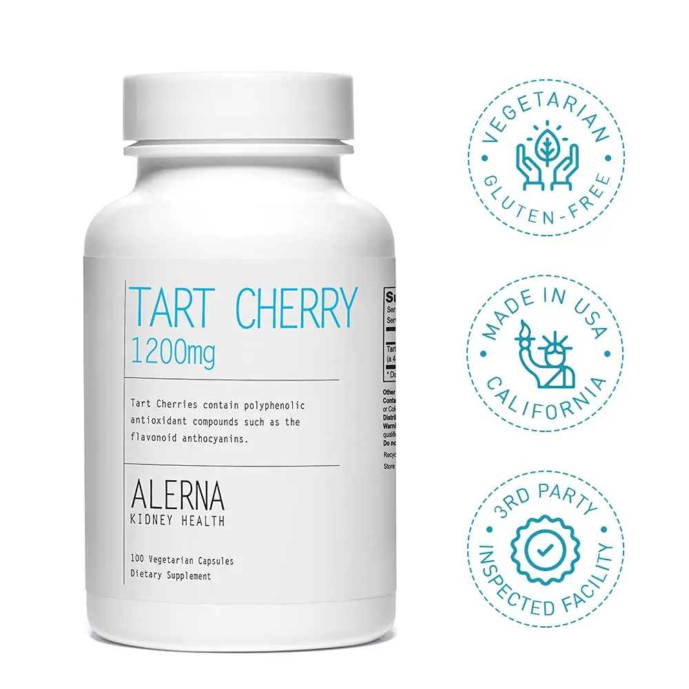 Alerna Kidney Health Tart Cherry Extract 1200 mg Dietary Supplement | Antioxidant Support for Daily Wellness - view 7