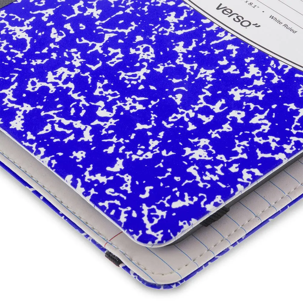 Verso Kindle Case - Scholar Classic Blue Composition Book Folio Style Protective Case for Amazon Kindle (fits Kindle Paperwhite, Kindle, and Kindle Touch), Blue - view 6