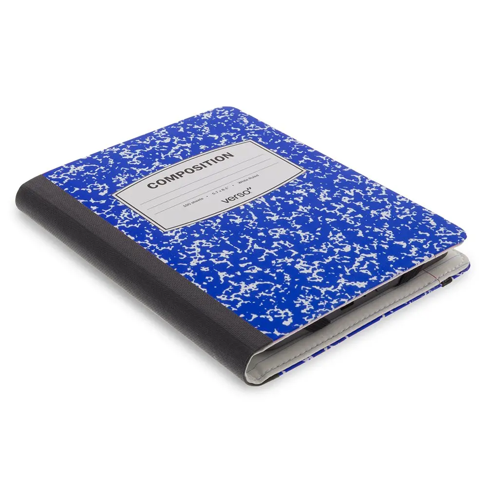 Verso Kindle Case - Scholar Classic Blue Composition Book Folio Style Protective Case for Amazon Kindle (fits Kindle Paperwhite, Kindle, and Kindle Touch), Blue - view 3