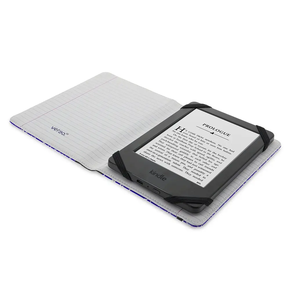 Verso Kindle Case - Scholar Classic Blue Composition Book Folio Style Protective Case for Amazon Kindle (fits Kindle Paperwhite, Kindle, and Kindle Touch), Blue - view 4