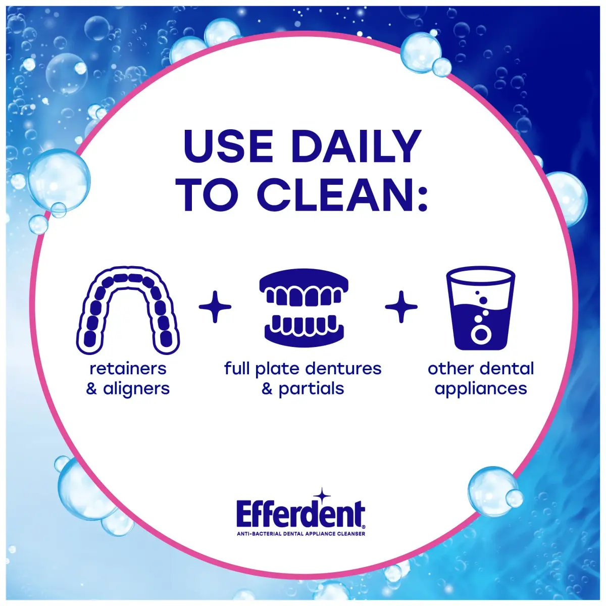 Efferdent Complete Clean Denture Cleaner Tablets 102 Count | Kills 99.99% Bacteria in 3 Mins - view 3