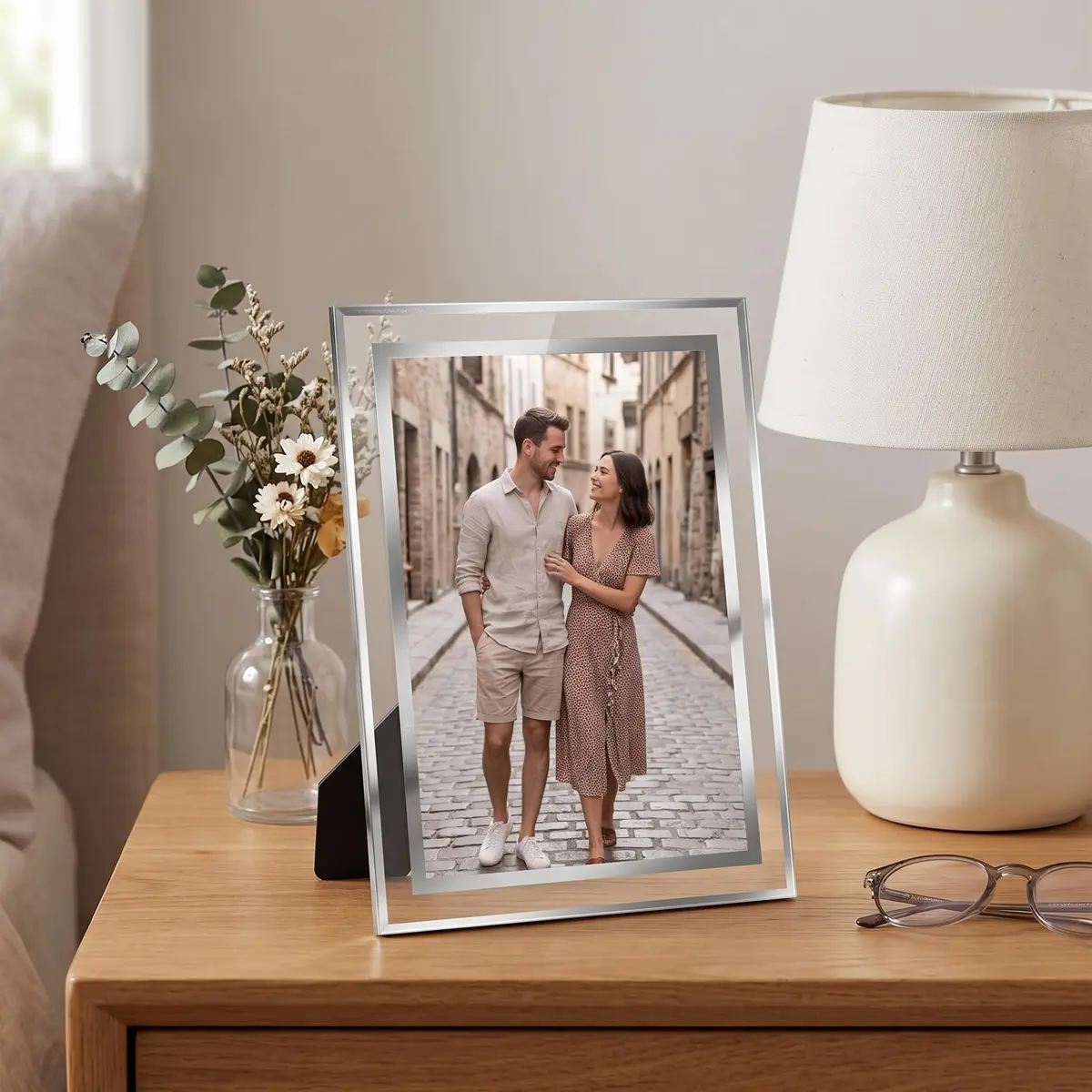 Giftgarden 5x7 Picture Frames Modern Glass 5 by 7 Inch Pack of 2 | Elegant Wall & Tabletop Display - view 4