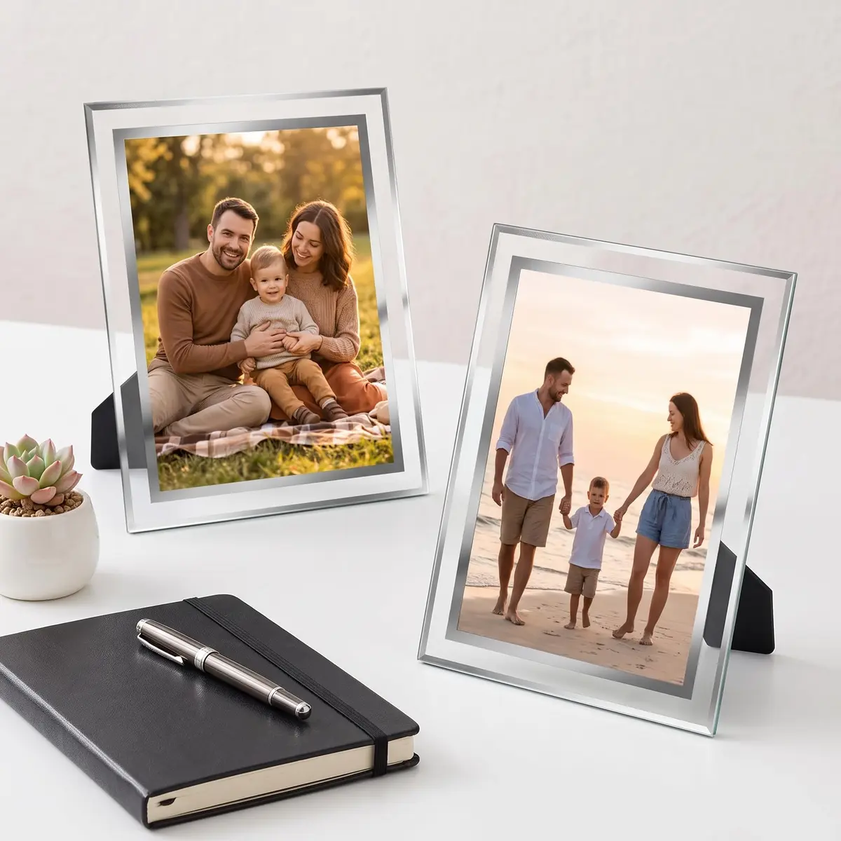 Giftgarden 5x7 Picture Frames Modern Glass 5 by 7 Inch Pack of 2 | Elegant Wall & Tabletop Display - view 5