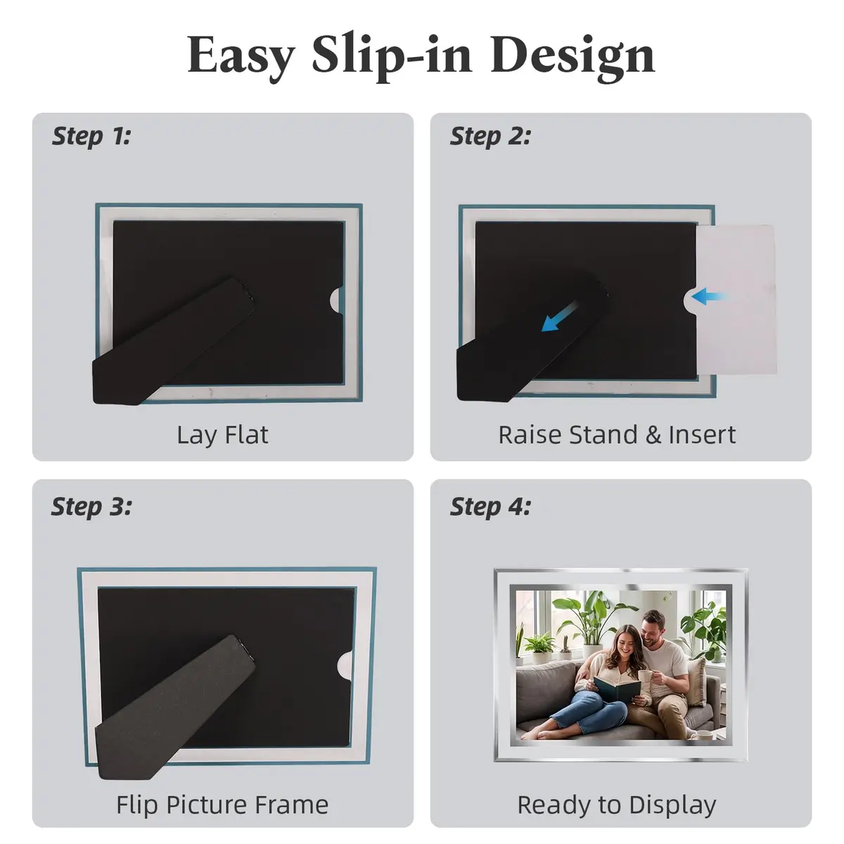 Giftgarden 5x7 Picture Frames Modern Glass 5 by 7 Inch Pack of 2 | Elegant Wall & Tabletop Display - view 6