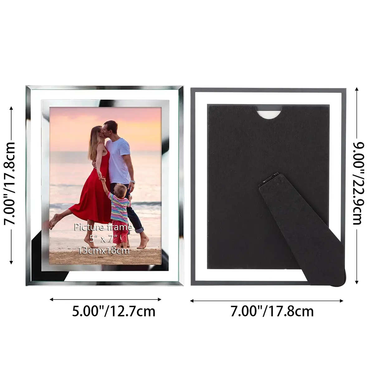Giftgarden 5x7 Picture Frames Modern Glass 5 by 7 Inch Pack of 2 | Elegant Wall & Tabletop Display - view 2