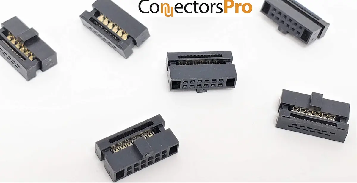 Connectors Pro 12-Pin Dual Row IDC Female Socket 4-Pack | Quick Crimp, Gold Plated, 1.27mm Pitch - view 3