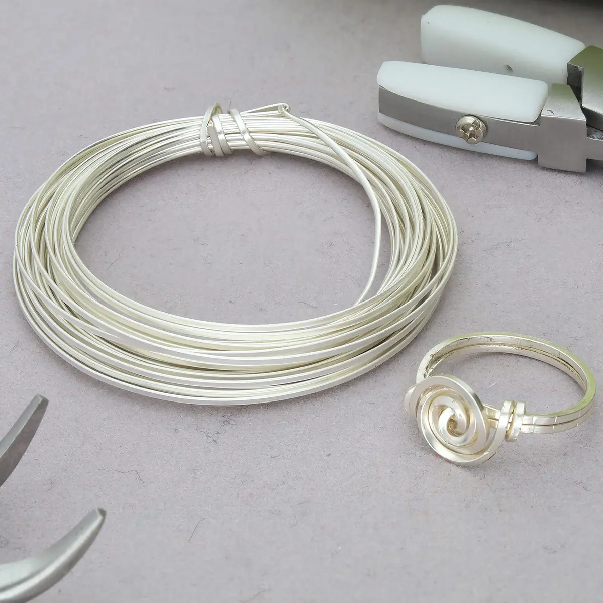 The Beadsmith Half-Round Jewelry Wire 18 Gauge | Silver Color, 4 Yards | Malleable & Tarnish Resistant - view 6