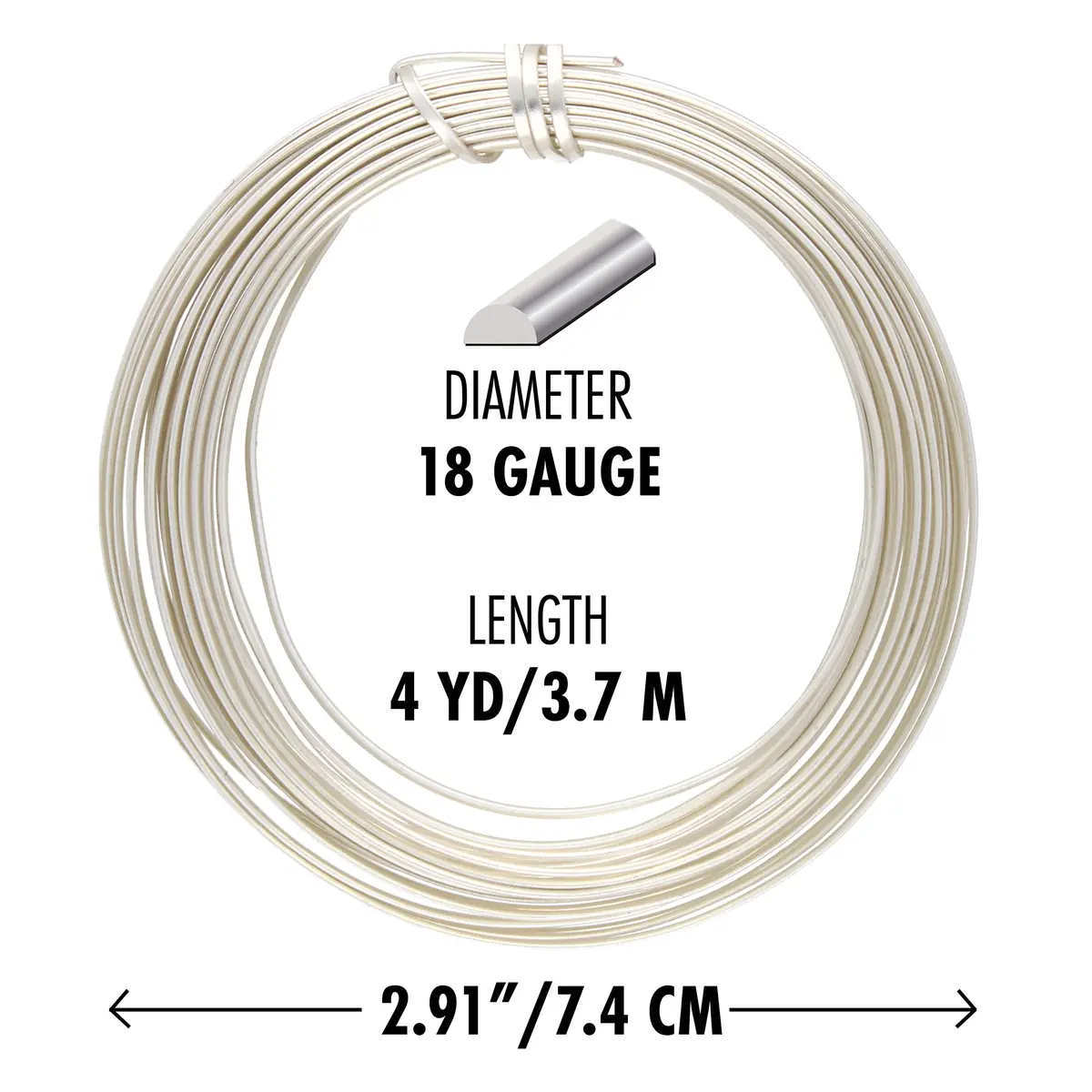 The Beadsmith Half-Round Jewelry Wire 18 Gauge | Silver Color, 4 Yards | Malleable & Tarnish Resistant - view 4