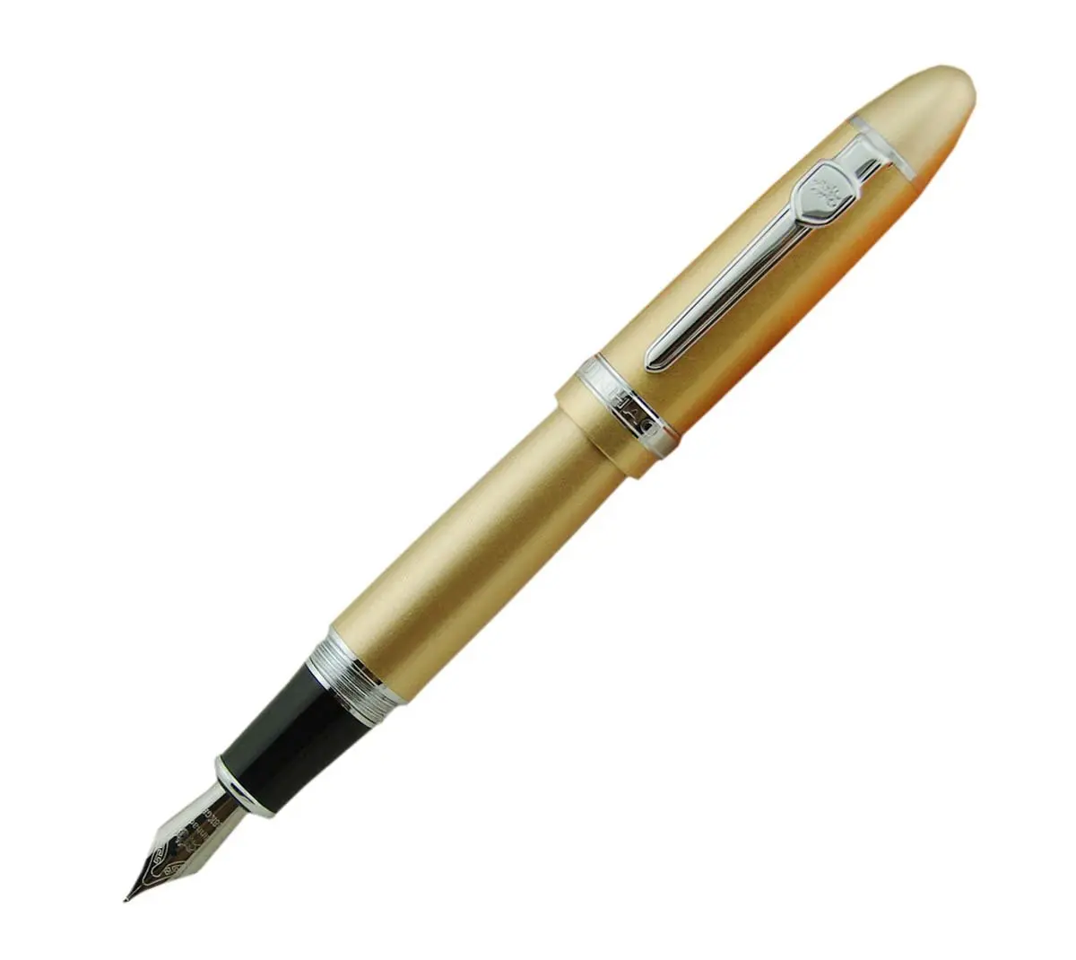 Lanxivi Jinhao 159 Fountain Pen Champagne Color Silver Trim with Pen Pouch, 14.8cm (5.8in) | Smooth Ink Flow - main product image