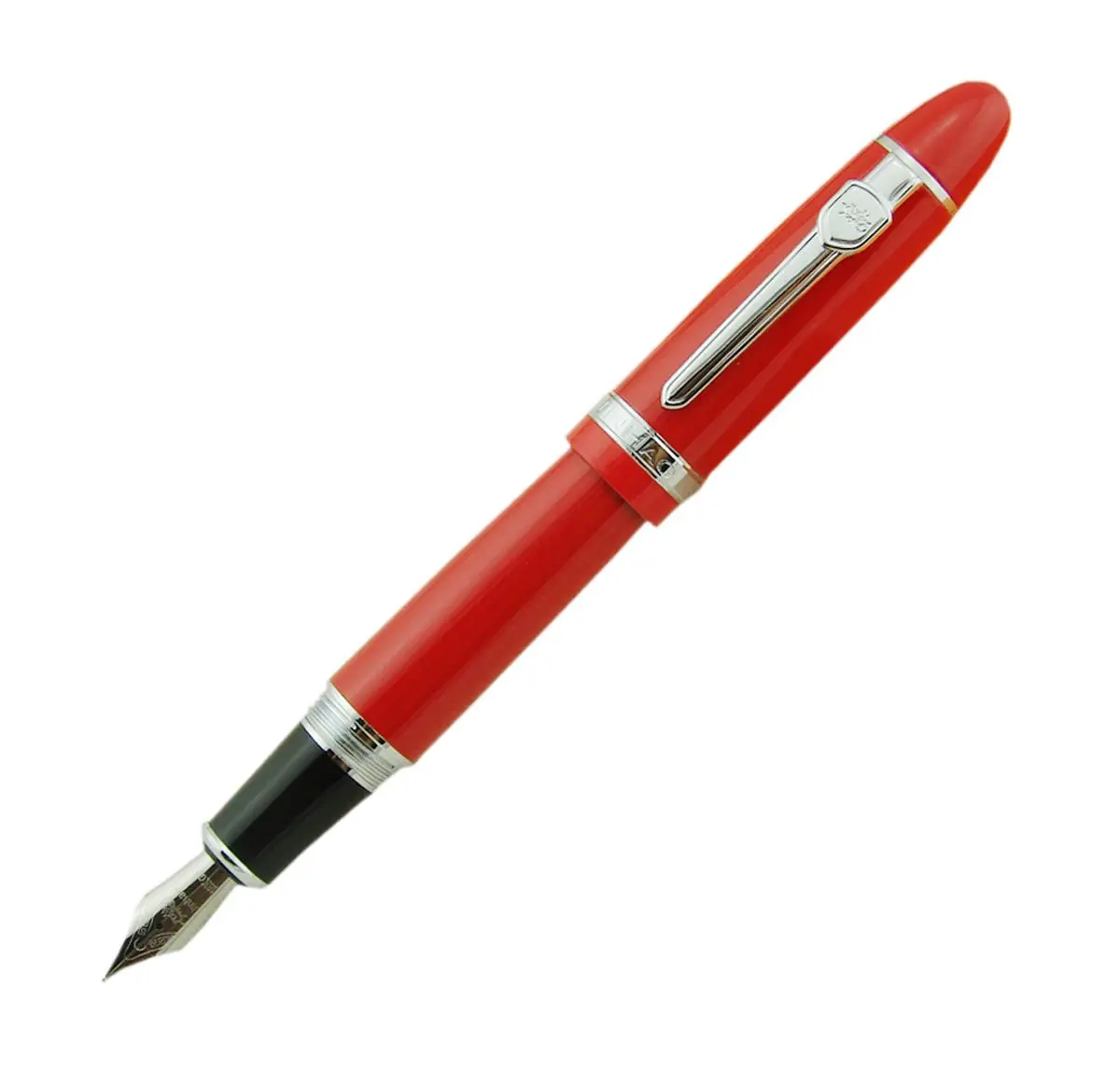 Lanxivi Jinhao 159 Red Fountain Pen Silver Trim with Ink Converter, 13mm Diameter (0.5in) - main product image