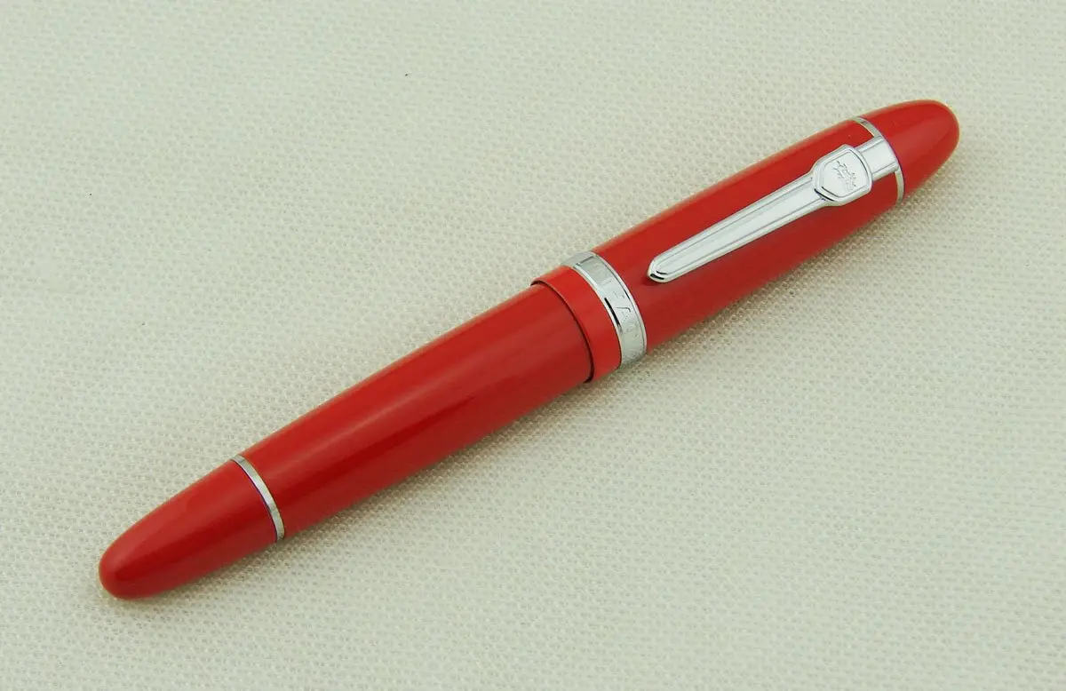 Lanxivi Jinhao 159 Red Fountain Pen Silver Trim with Ink Converter, 13mm Diameter (0.5in) - view 3