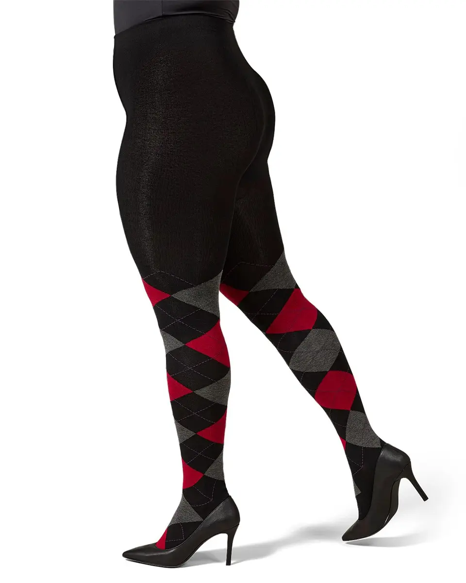 MeMoi Textured Argyle Sweater Tights | Classic Warmth & Style for Women (70-120 chars) - view 8