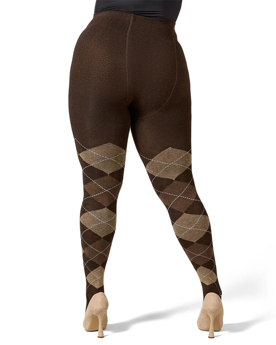 MeMoi Textured Argyle Sweater Tights | Classic Warmth & Style for Women (70-120 chars) - view 9