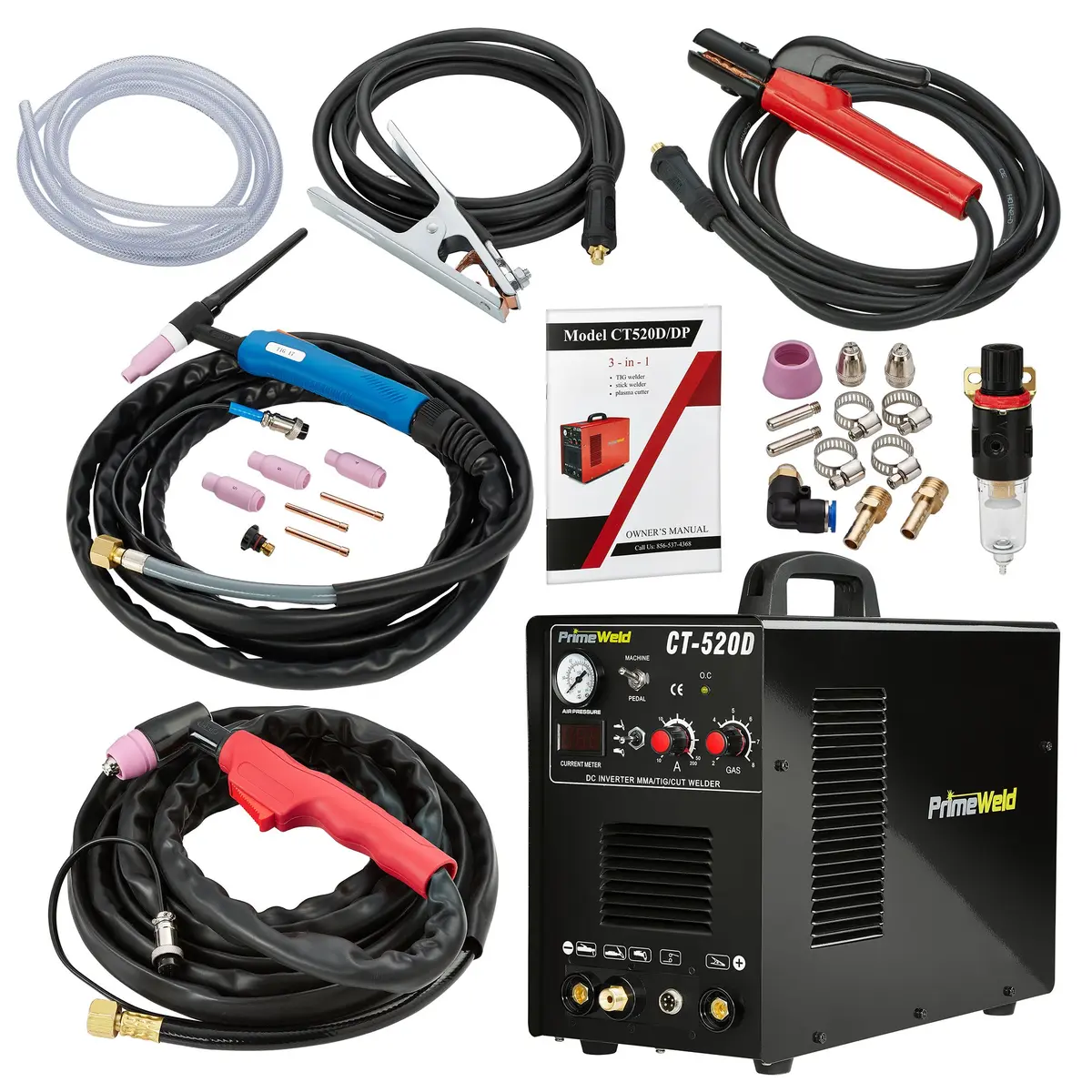 PRIMEWELD 3-in-1 50 Amp Plasma Cutter, 200 Amp TIG & Stick Welder, Portable Welding Machine, CT-520D | Multipurpose Power Tool - view 2