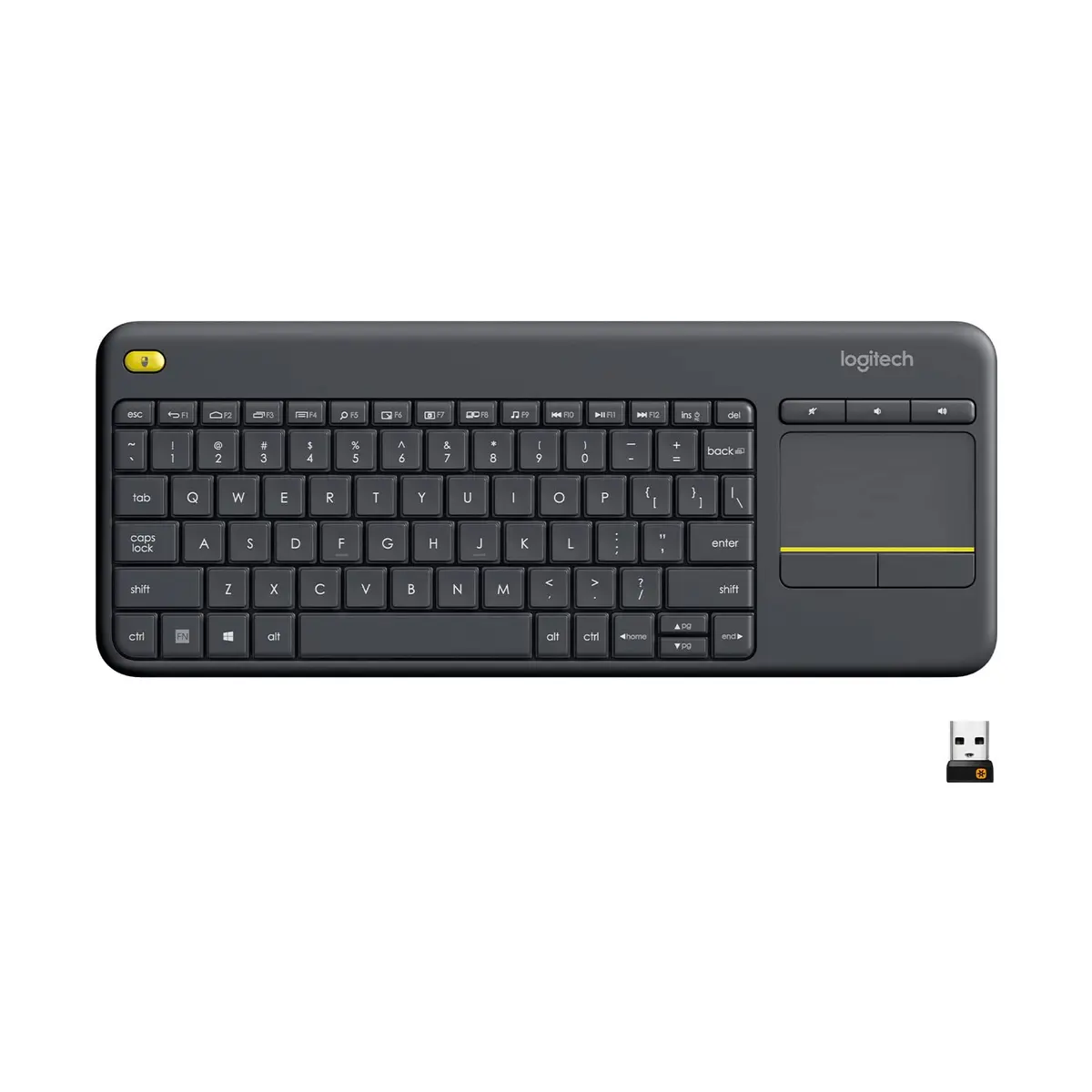 Logitech K400 Plus Wireless Touch TV Keyboard for PC-Connected TV | Long-lasting, Comfortable Control (70-120 chars) - main product image
