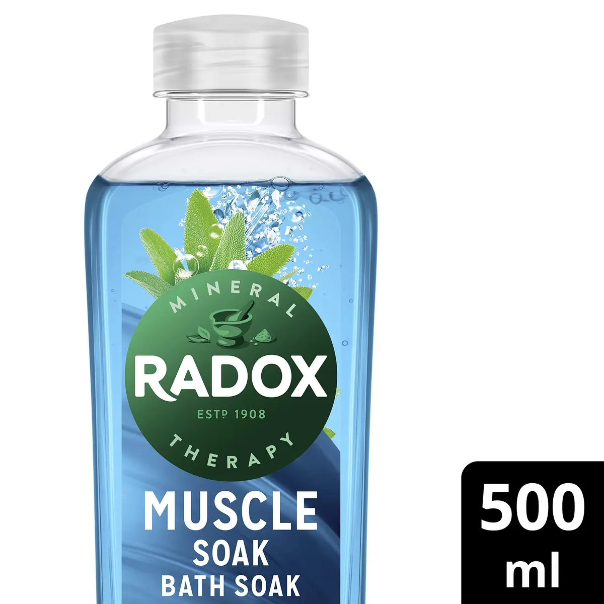 Radox Muscle Clary Sage and Sea Minerals Bath Soak 500 ml (16.9 Fl Oz) | Soothing Relaxation - view 2