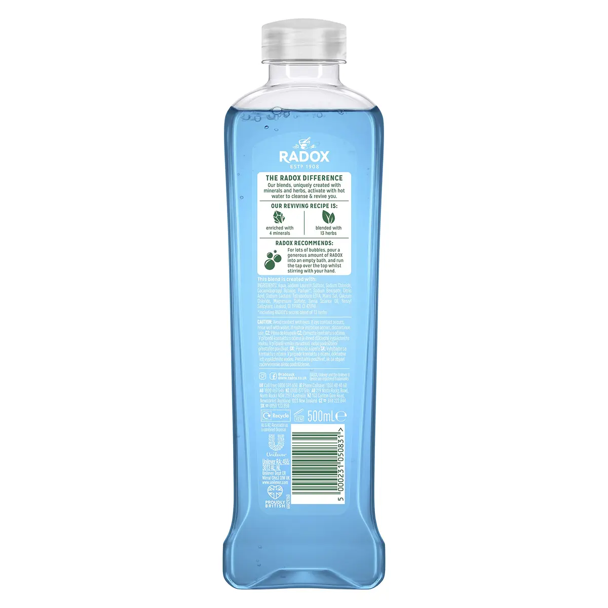 Radox Muscle Clary Sage and Sea Minerals Bath Soak 500 ml (16.9 Fl Oz) | Soothing Relaxation - view 3