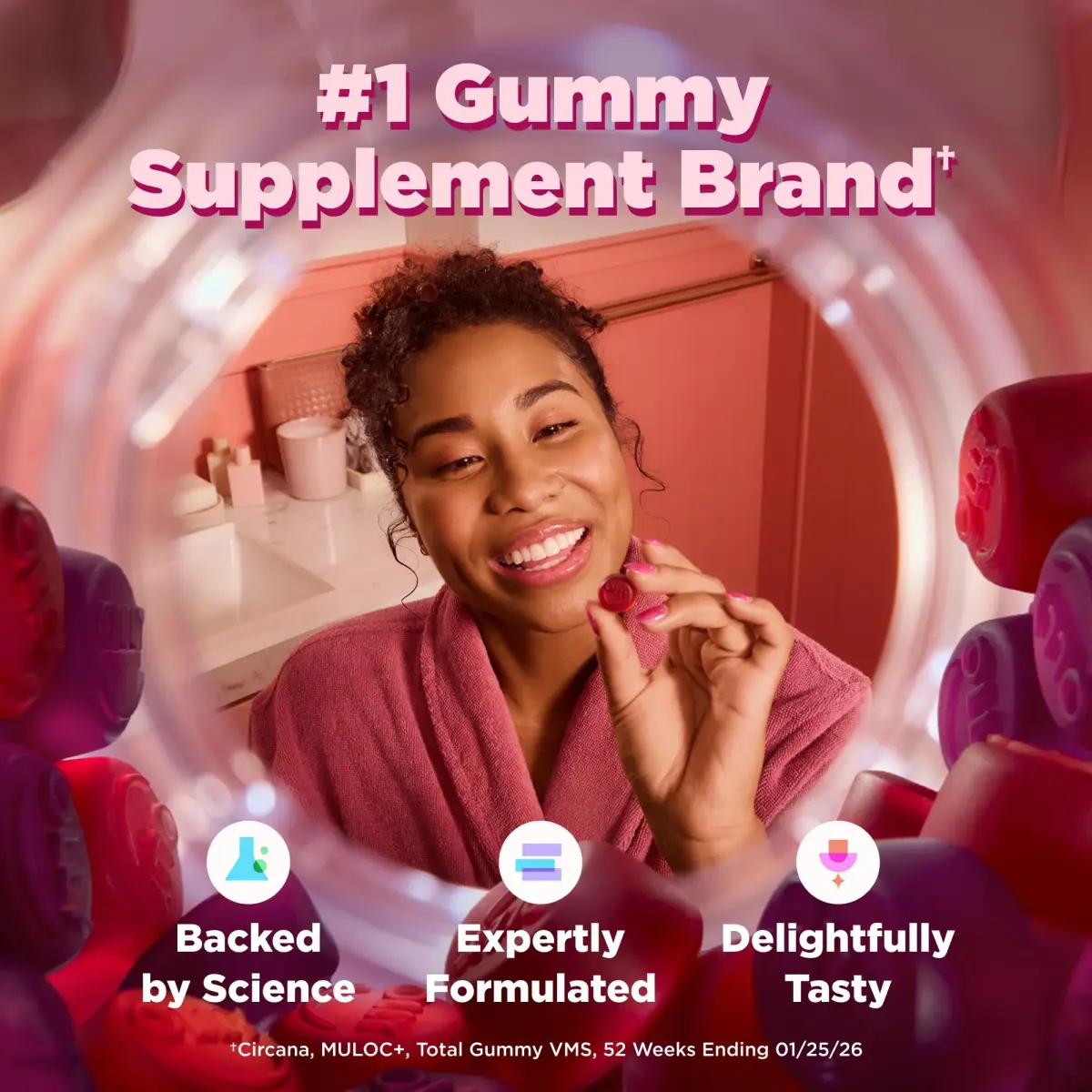 OLLY Prenatal Multivitamin Gummy with Folic Acid + DHA 60 Count | Supports Mommy & Baby Health - view 8