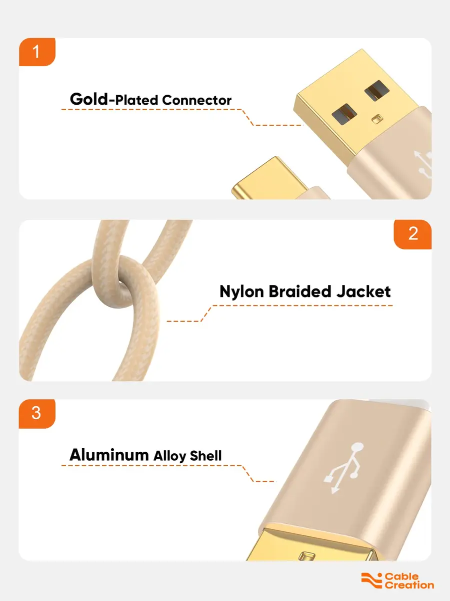 CableCreation Short USB A to USB C Cable 6 inch (15cm) | 60W Fast Charging & 480Mbps Data Sync - view 8