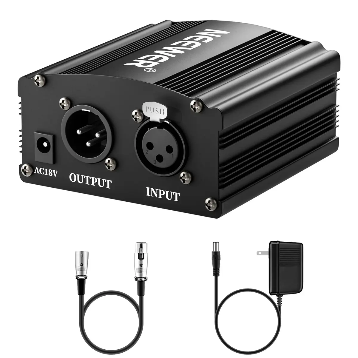NEEWER 48V Phantom Power Supply with Adapter | Compact, Reliable Microphone Power for Studio & Stage - main product image